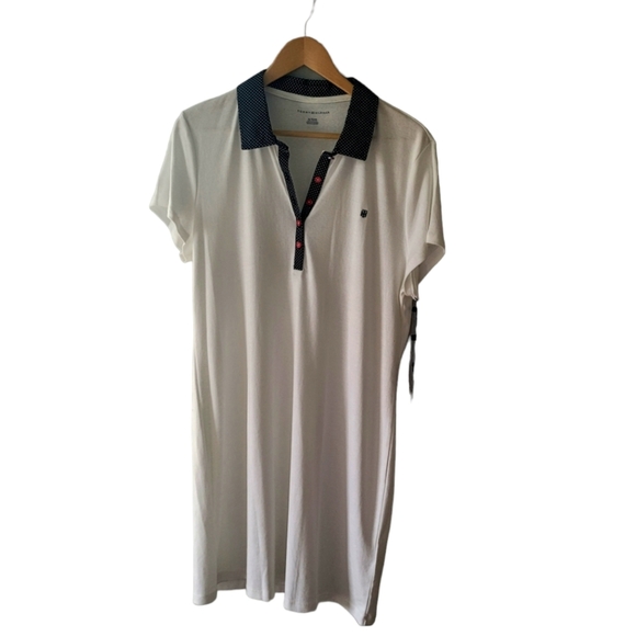 Tommy Hilfiger White Polo Shirt Dress Preppy Classic Patriotic USA Size XL NWT - Picture 4 of 7